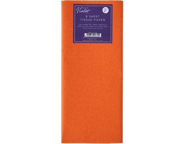 6PK TISSUE PAPER ORANGE SHEETS 12S