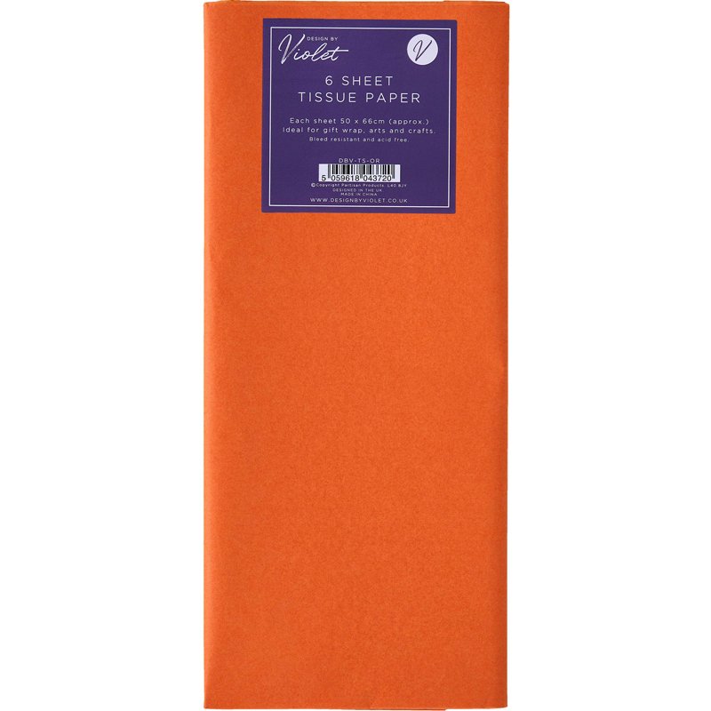 6PK TISSUE PAPER ORANGE SHEETS 12S
