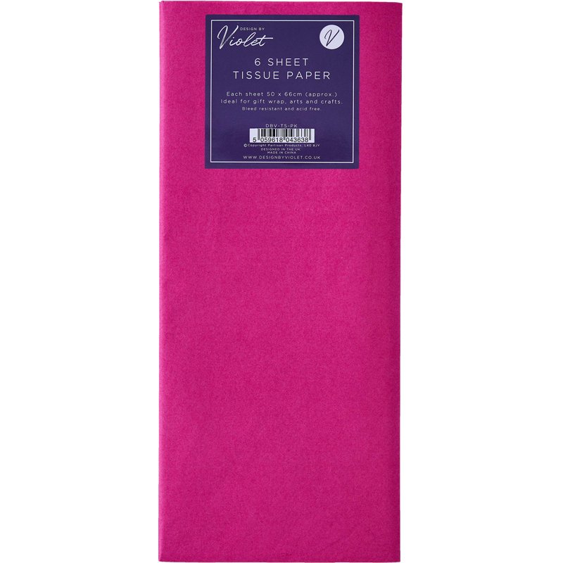 6PK PINK TISSUE PAPER SHEETS 12S