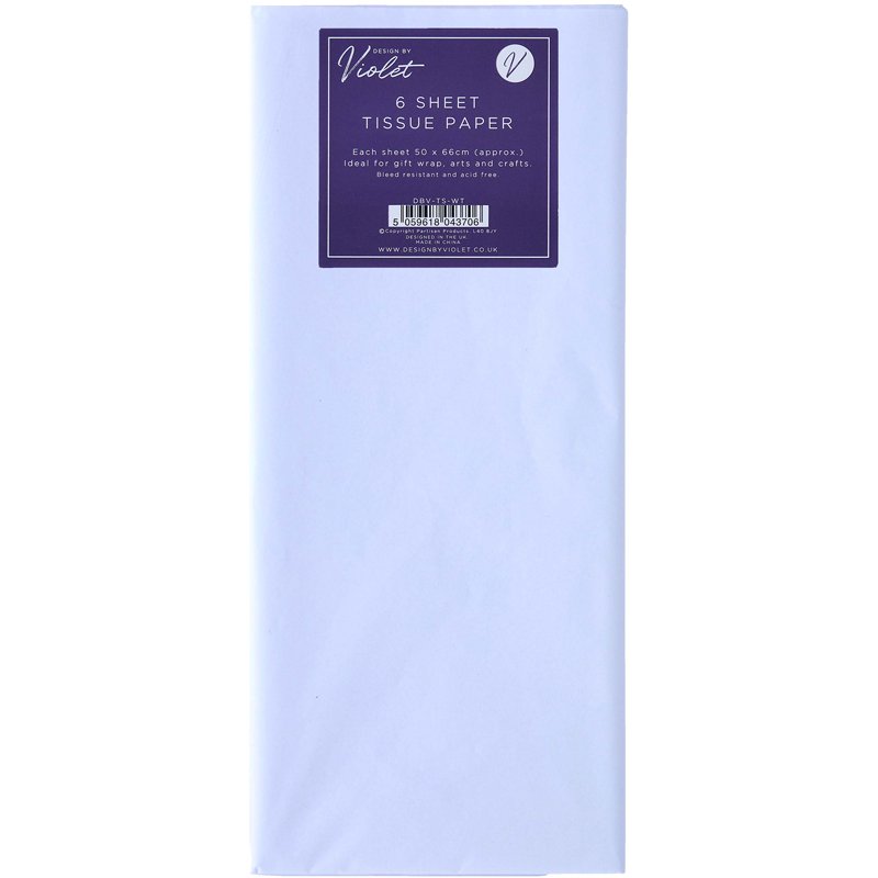 6PK WHITE TISSUE PAPER SHEETS 12S