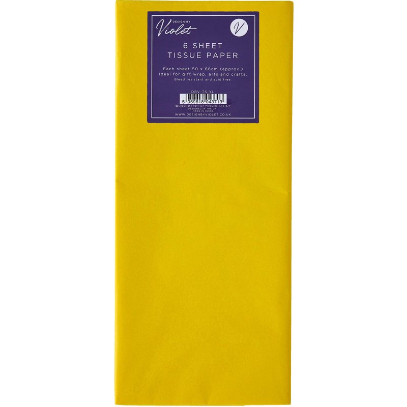 6PK YELLOW TISSUE PAPER SHEETS 12S
