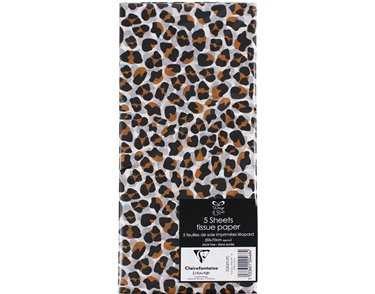 5PK LEOPARD PRINT TISSUE SHEETS 12S