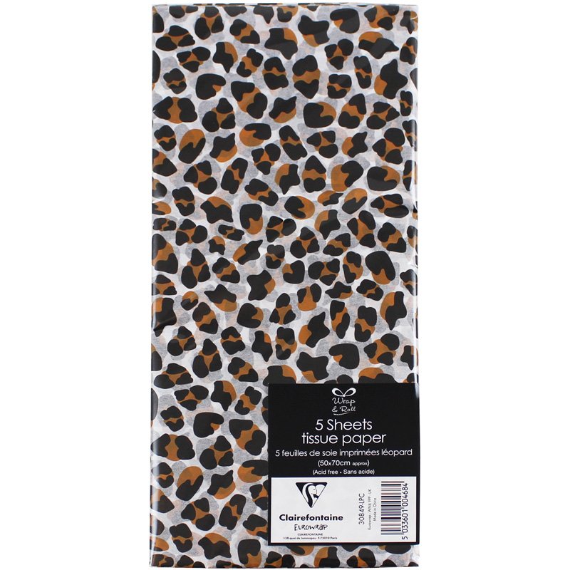 5PK LEOPARD PRINT TISSUE SHEETS 12S
