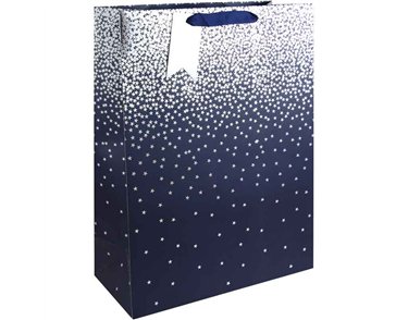 NAVY OMBRE XLG WIDE GUSSET GIFT BAG 6S