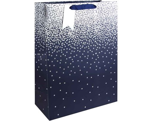 NAVY OMBRE XLG WIDE GUSSET GIFT BAG 6S
