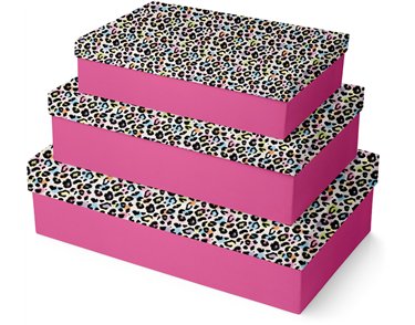 3SET LEOPARD PRINT SHIRT BOXES