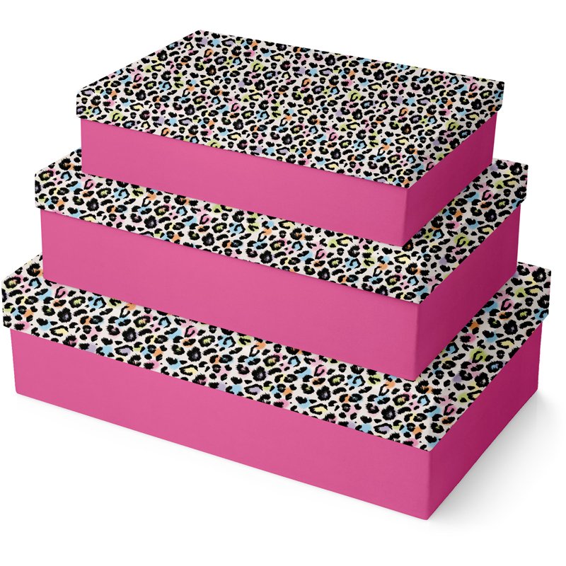 3SET LEOPARD PRINT SHIRT BOXES