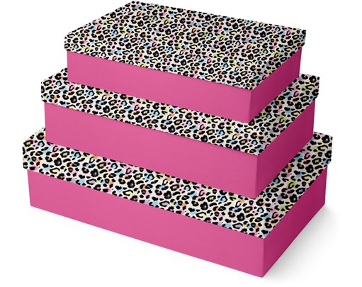 3SET LEOPARD PRINT SHIRT BOXES
