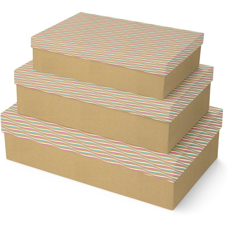 3SET PATTERN WAVES SHIRT BOXES