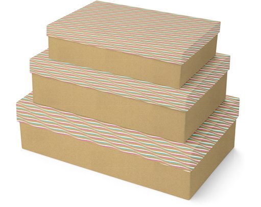 3SET PATTERN WAVES SHIRT BOXES