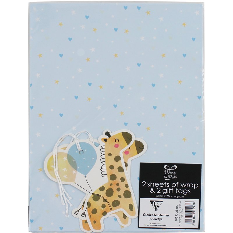BABY BOY FOLDED GIFT WRAP AND TAGS