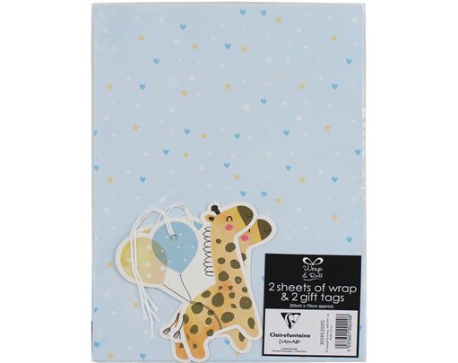 BABY BOY FOLDED GIFT WRAP AND TAGS