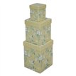 3PC KRAFT FLORAL SQUARE GIFT BOX SET
