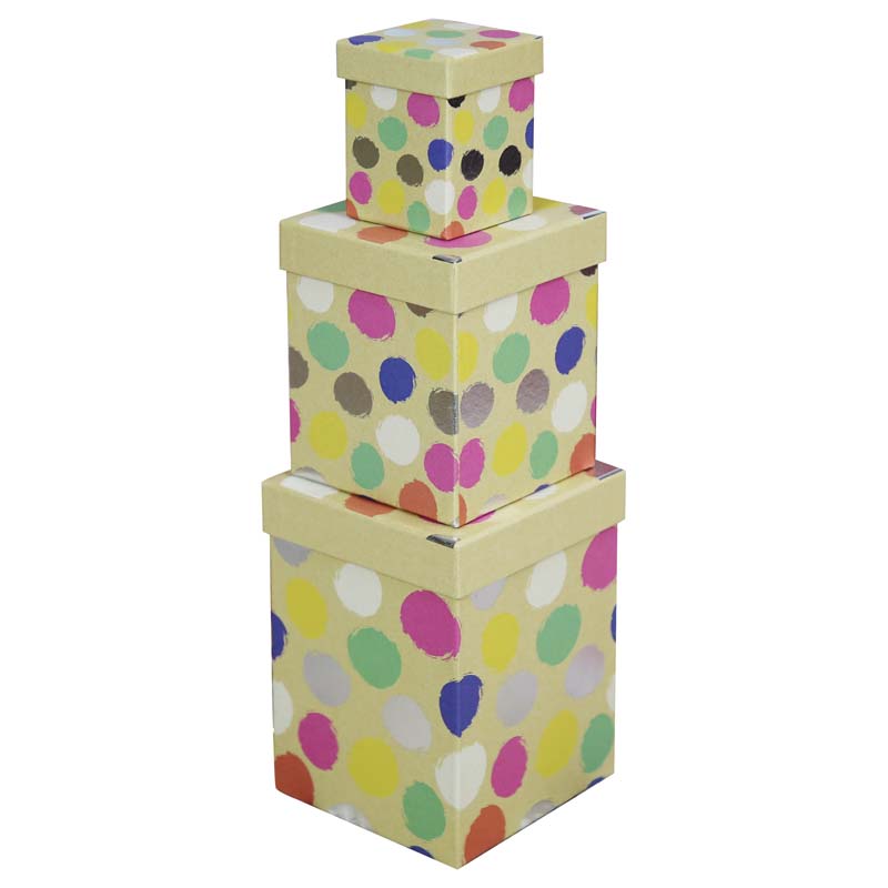 3PC SKETCH SPOTS SQUARE GIFT BOX SET