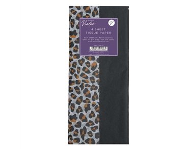4PC ANIMAL PRINT &  BLACK TISSUE SHEETS 12S