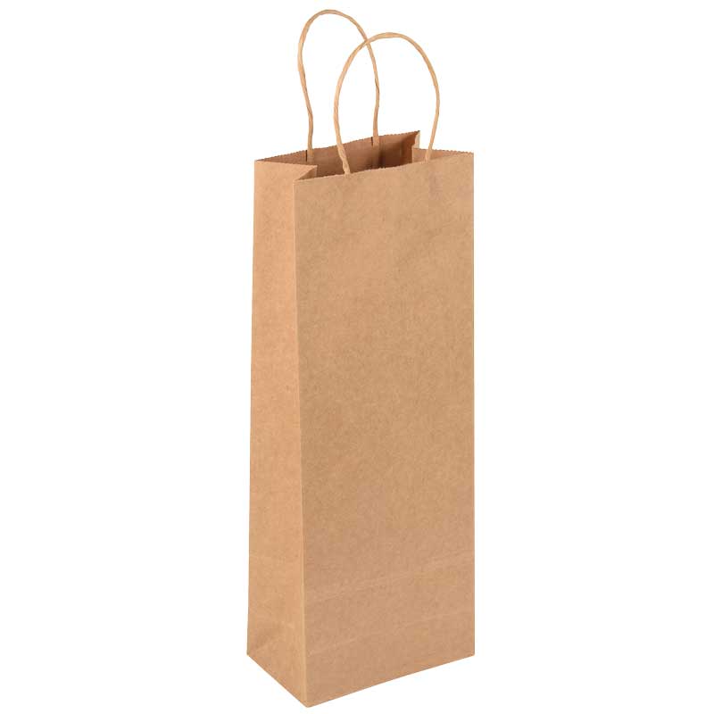 KRAFT BOTTLE GIFT BAG 12S