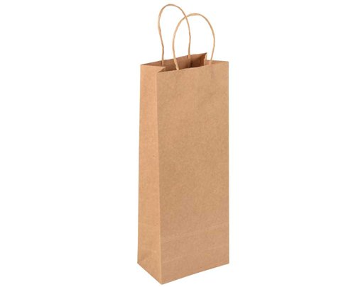 KRAFT BOTTLE GIFT BAG 12S