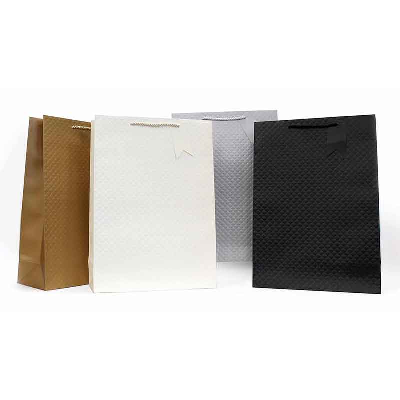4ASST EMBOSSED FOIL CLASSICS XLG GIFT BAG 12S
