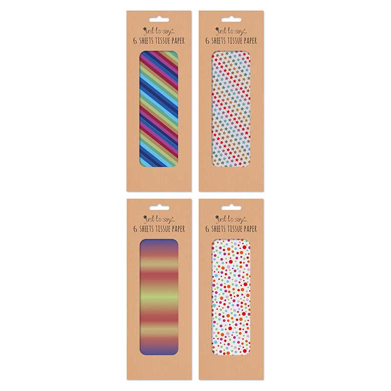 6 SHEETS PRINTED DESIGNS TISSUE PAPER 12S
