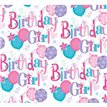 OPEN BIRTHDAY FEMALE WITH BALLOONS GIFTWRAP WITH 12 FREE TAGS 24S