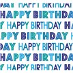 OPEN HAPPY BIRTHDAY TEXT GIFTWRAP WITH 12 FREE TAGS 24S