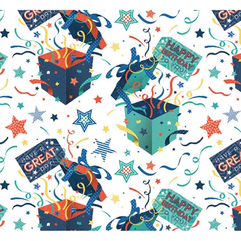 OPEN PRESENT GIFTWRAP WITH 12 FREE TAGS 24S