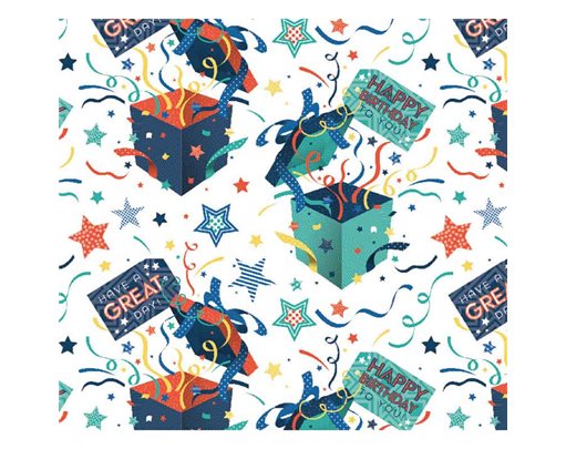 OPEN PRESENT GIFTWRAP WITH 12 FREE TAGS 24S