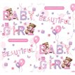 BIRTH CONGRATULATIONS JESSICA BEAR & TEXT GIFTWRAP WITH 12 FREE TAGS 24S