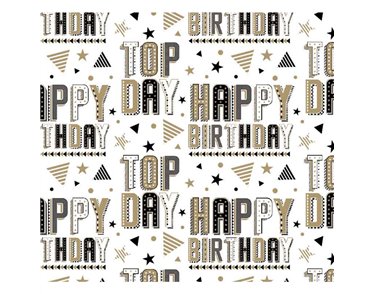 OPEN TOP DAY/BIRTHDAY GIFTWRAP WITH 12 FREE TAGS 24S