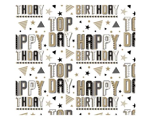 OPEN TOP DAY/BIRTHDAY GIFTWRAP WITH 12 FREE TAGS 24S