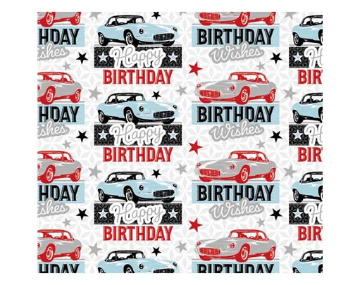 OPEN CAR GIFTWRAP WITH 12 FREE TAGS 24S