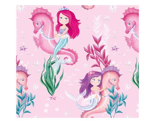 OPEN MERMAID SCENE GIFTWRAP WITH 12 FREE TAGS 24S