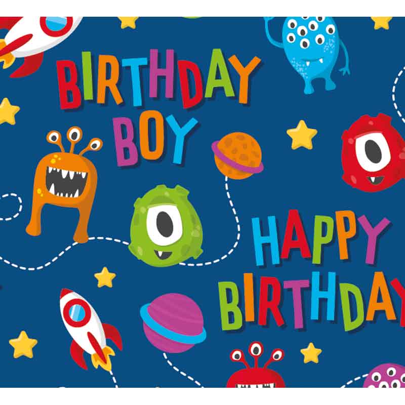 OPEN MONSTERS/ALIENS GIFTWRAP WITH 12 FREE TAGS 24S