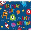 OPEN MONSTERS/ALIENS GIFTWRAP WITH 12 FREE TAGS 24S