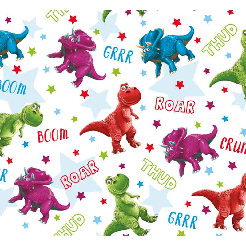 OPEN DINOSAUR GIFTWRAP WITH 12 FREE TAGS 24S