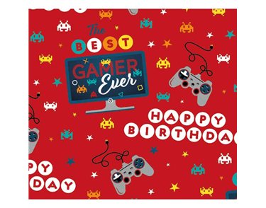 OPEN COMPUTER GAME GIFTWRAP WITH 12 FREE TAGS 24S