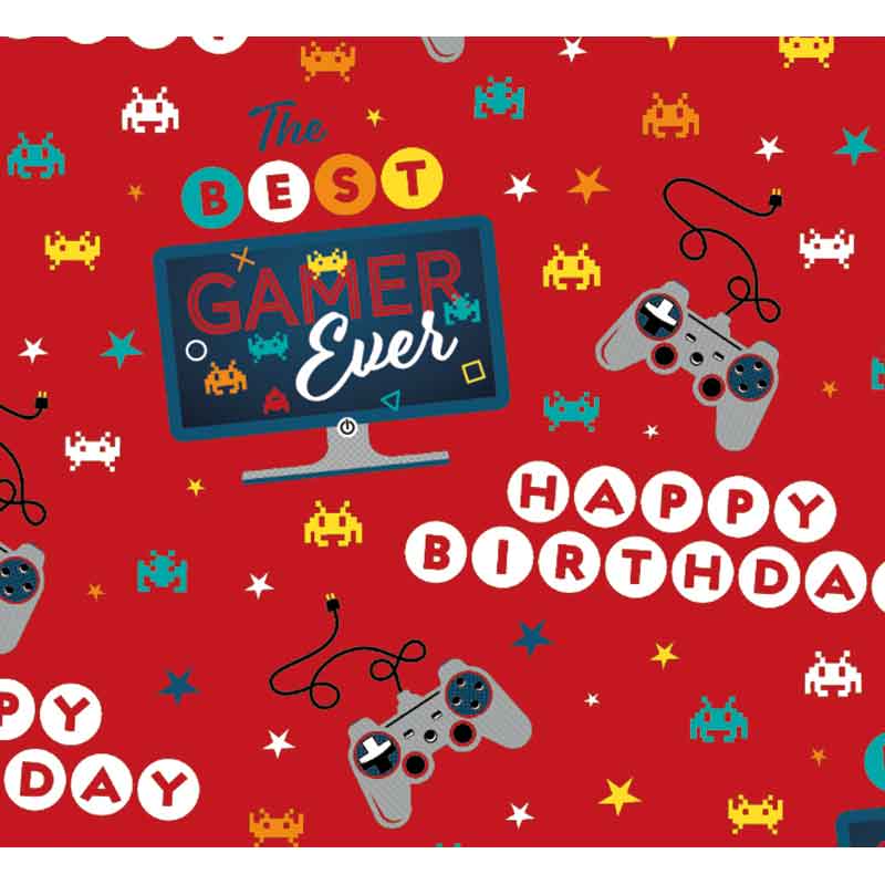 OPEN COMPUTER GAME GIFTWRAP WITH 12 FREE TAGS 24S