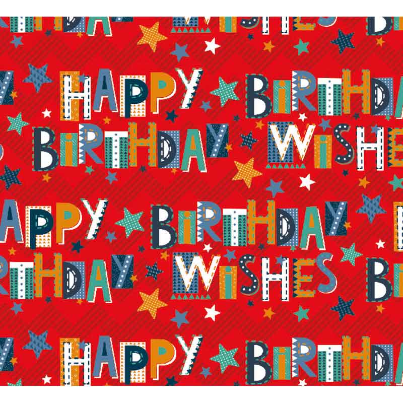 OPEN BIRTHDAY WISHES GIFTWRAP WITH 12 FREE TAGS 24S