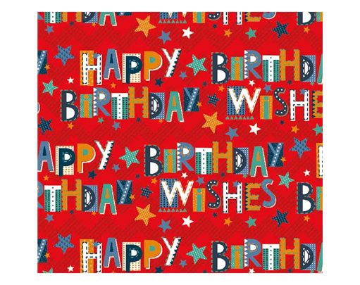 OPEN BIRTHDAY WISHES GIFTWRAP WITH 12 FREE TAGS 24S