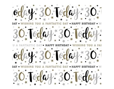 AGE 30 GIFTWRAP WITH 12 FREE TAGS 24S