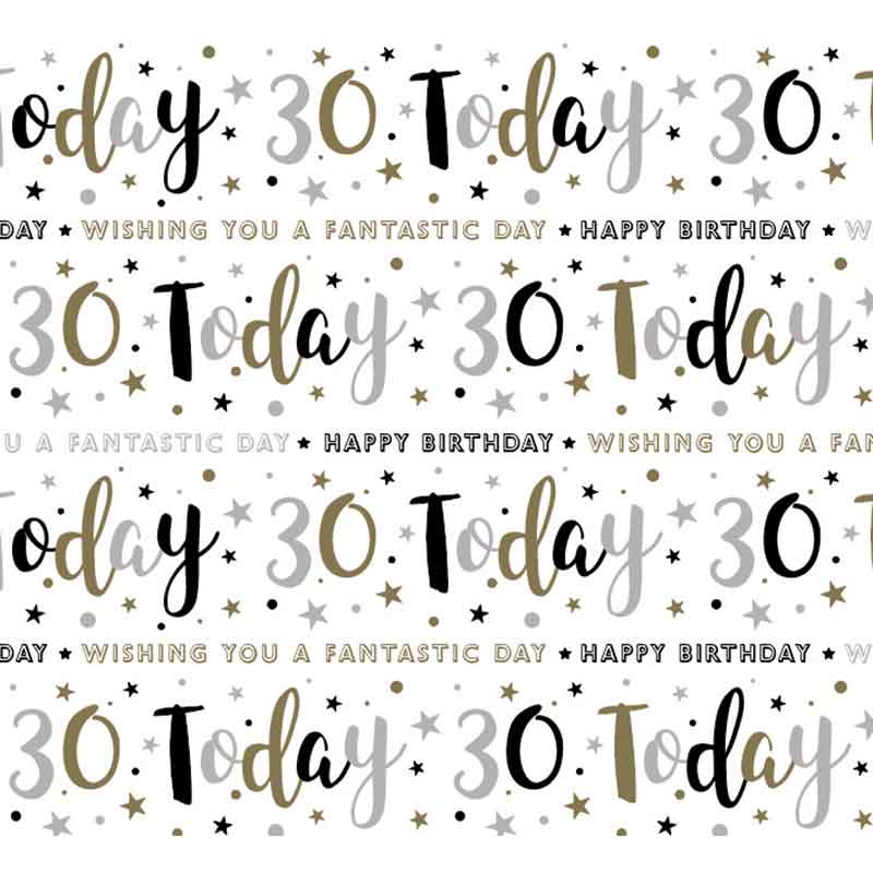 AGE 30 GIFTWRAP WITH 12 FREE TAGS 24S