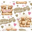 WEDDING DAY AMY & TOM BEAR MULTI SCENE GIFTWRAP WITH 12 FREE TAGS 24S
