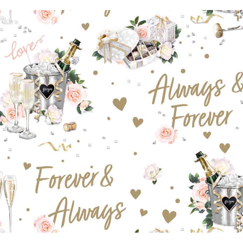 WEDDING DAY TRADITIONAL SCENE GIFTWRAP WITH 12 FREE TAGS 24S