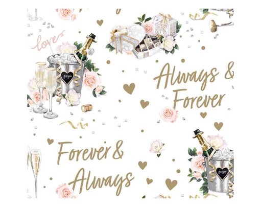 WEDDING DAY TRADITIONAL SCENE GIFTWRAP WITH 12 FREE TAGS 24S