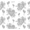 SILVER WEDDING ANNIVERSARY HEART GIFTWRAP WITH 12 FREE TAGS 24S