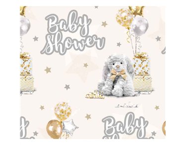 BABY SHOWER TRADITIONAL SCENE GIFTWRAP WITH 12 FREE TAGS 24S