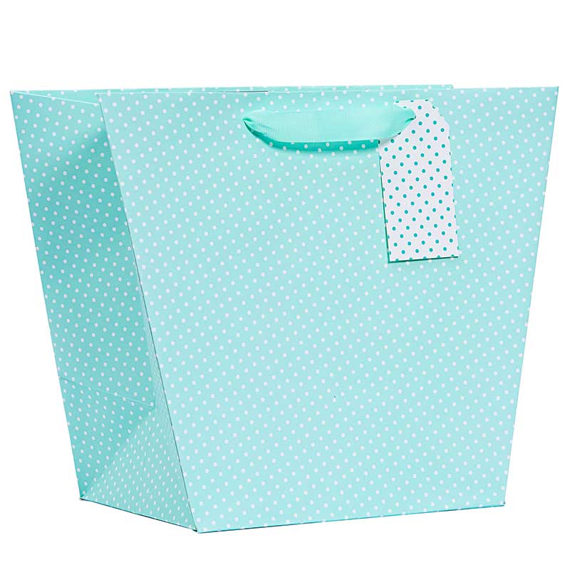 MINT POLKA LARGE VASE GIFTBAG 6S