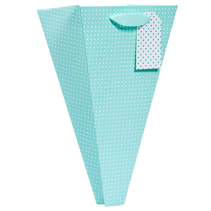 MINT POLKA MEDIUM BOUQUET GIFTBAG 6S