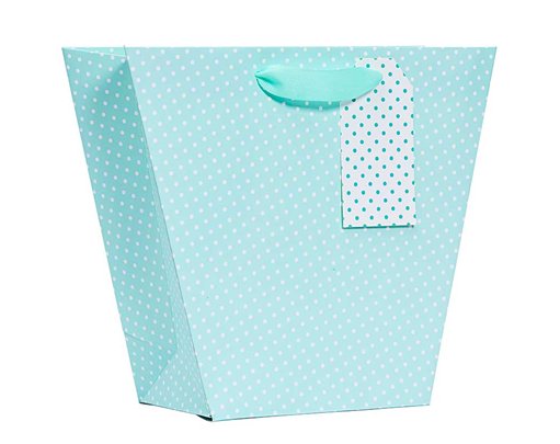 MINT POLKA MEDIUM VASE GIFTBAG 6S