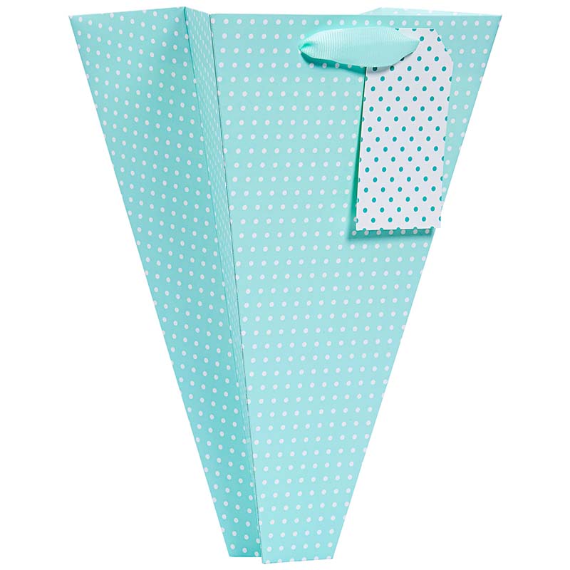MINT POLKA SMALL BOUQUET GIFTBAG 6S